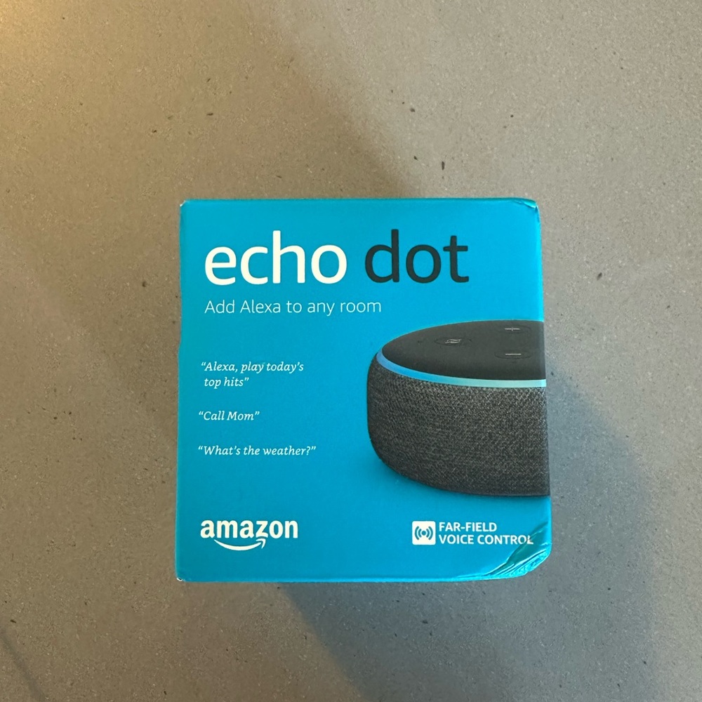 Amazon Echo Dot in Blue and Black